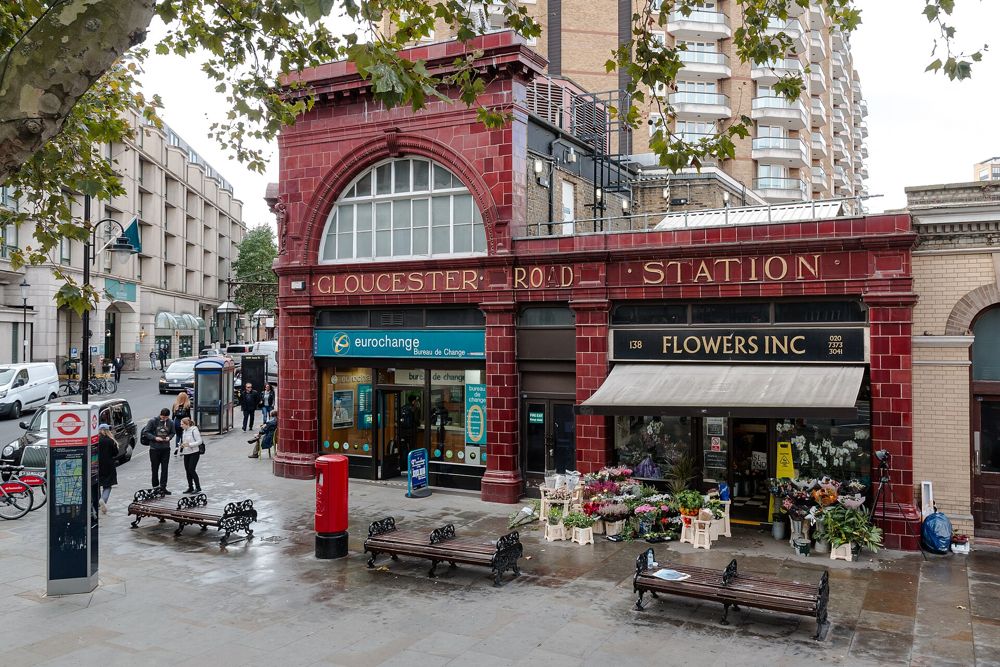Gloucester Road Underground station, a short walk from Harrington Gardens (area photo, not the hotel building)
