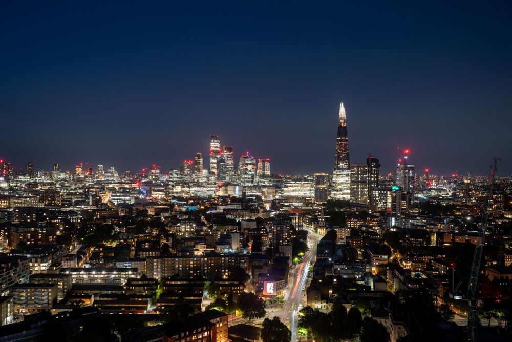 London skyline at night